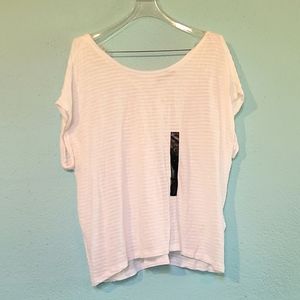 Banana Republic white striped top L
